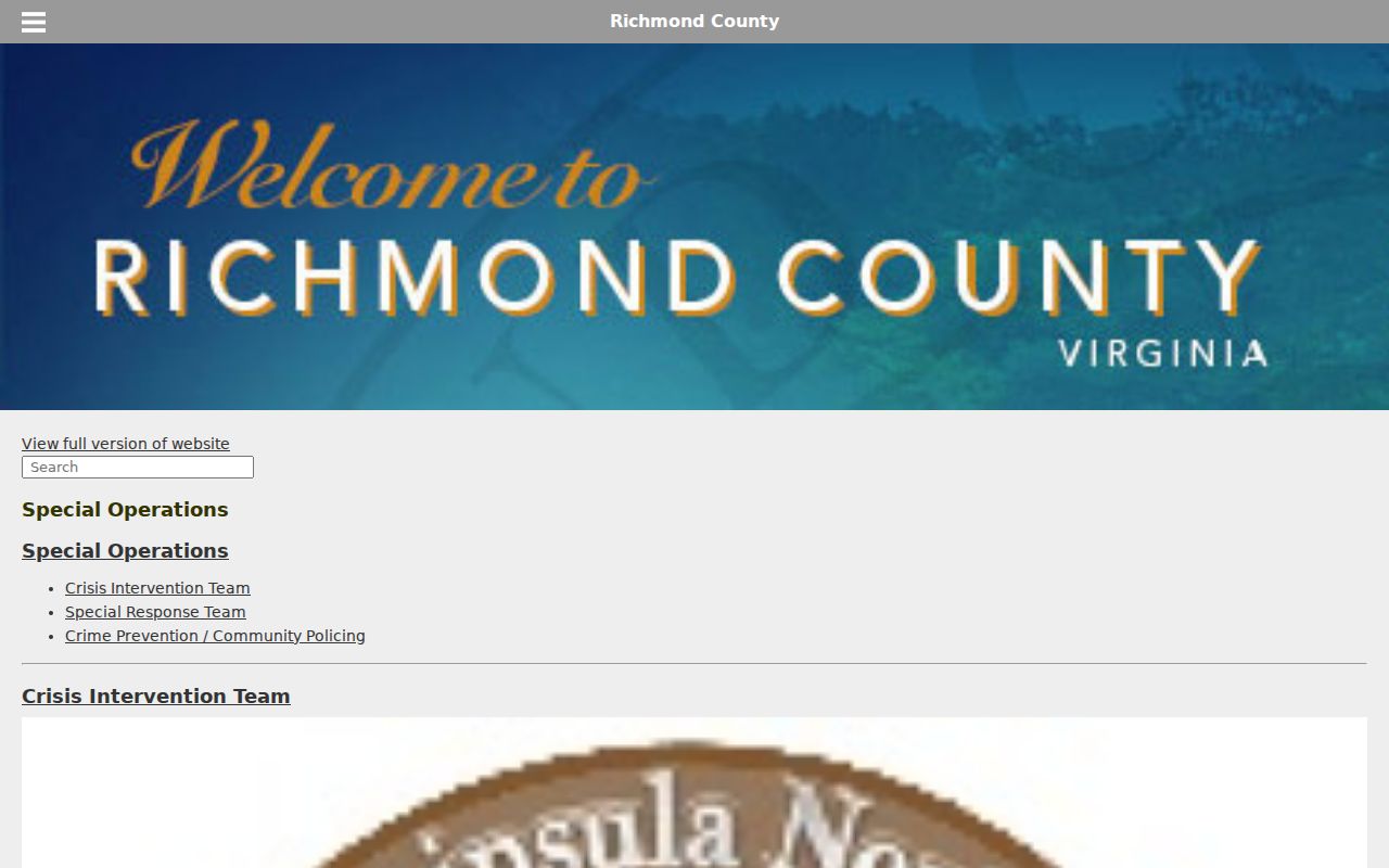 Richmond County Sheriff Special Response Team official description